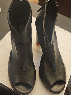 MASIERO BRAZIL Black Women's Peep-Toe Ankle Booties